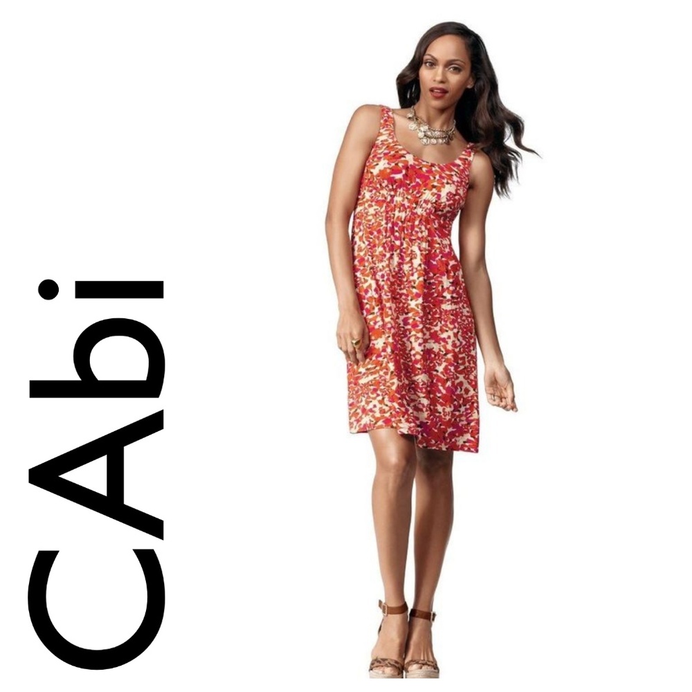 CAbi Laguna Dress Red Orange Cream